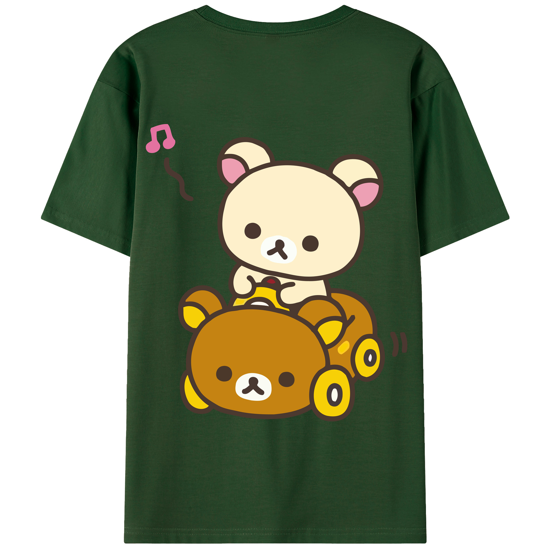 （画像用） リラックマ リラックマ キイロイトリ Rilakkuma Korilakkuma Kiiroitori 綿100％半袖Tシャツ（背面プリント）